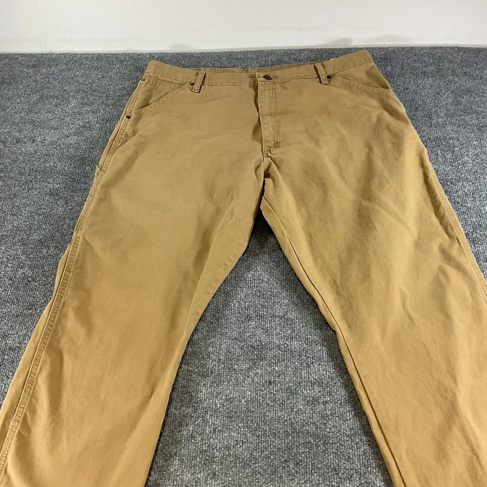 Wrangler Mens Carpenter Pants 40x30 Khaki Relaxed Fit Work Utility Cotton 94LSWA